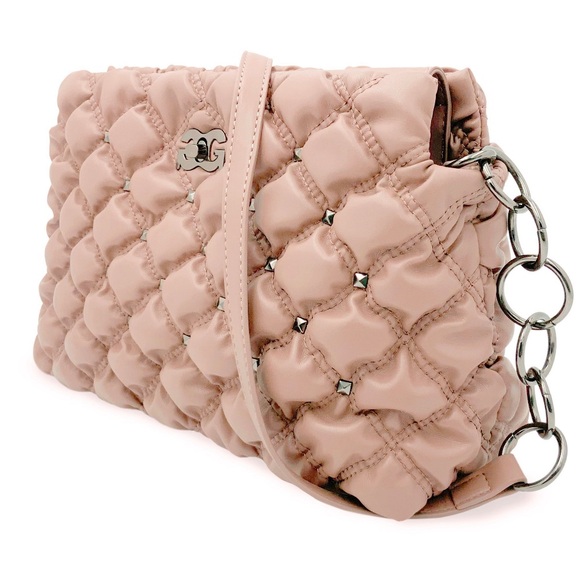 Gilda Paris Quilted and studded shoulder bag with chain detail - Picture 3 of 11